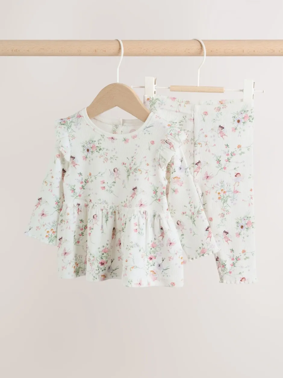 Tops|Sets En Outfits*Next Wit met elfje - Long Sleeve Frill Top And Leggings Baby 2 Piece Set (0mths-2yrs)
