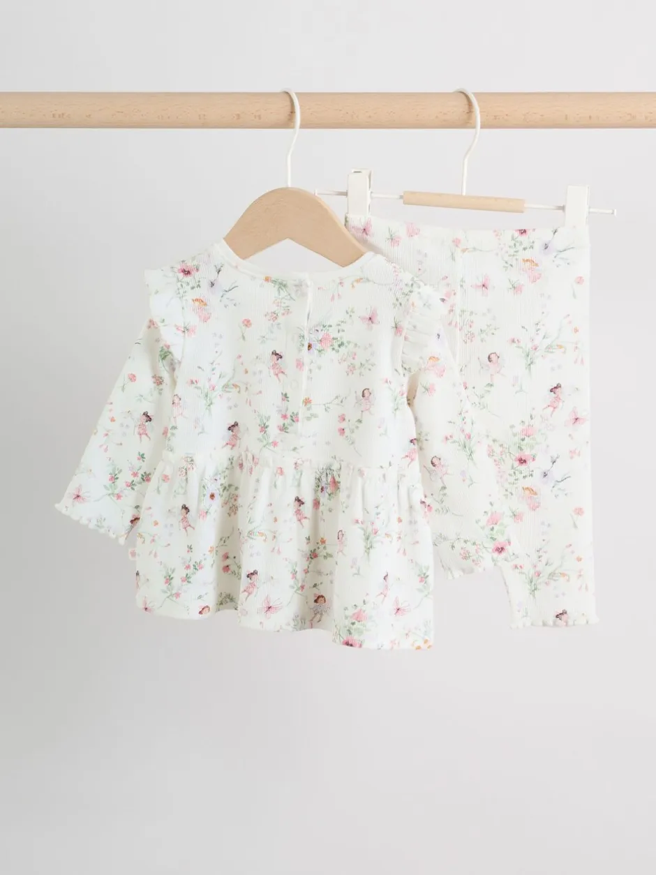 Tops|Sets En Outfits*Next Wit met elfje - Long Sleeve Frill Top And Leggings Baby 2 Piece Set (0mths-2yrs)