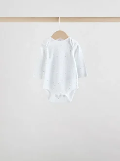 Rompertjes En Hemdjes|Rompertjes En Hemdjes|Next Wit met figuurprint - Baby Bodysuits met Lange mouwen van 100% katoen
