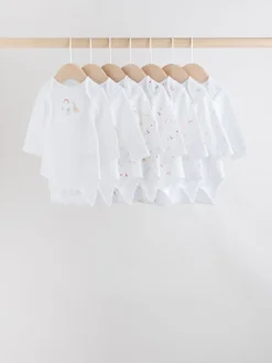 Rompertjes En Hemdjes|Rompertjes En Hemdjes|Next Wit met figuurprint - Baby Bodysuits met Lange mouwen van 100% katoen