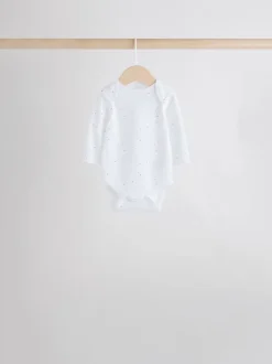 Rompertjes En Hemdjes|Rompertjes En Hemdjes|Next Wit met figuurprint - Baby Bodysuits met Lange mouwen van 100% katoen