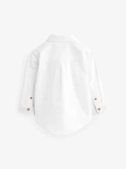 Gelegenheidskleding|Shirts|Next Wit met figuurprint - Oxford-overhemd met lange mouwen (3 mnd-7 jr)