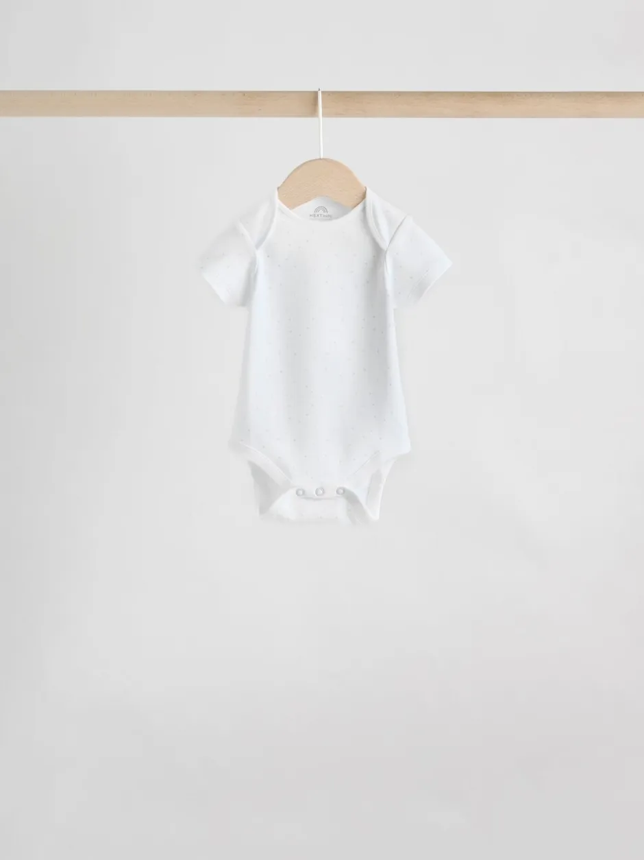 Rompertjes En Hemdjes|Rompertjes En Hemdjes|Next Wit met figuurprint - Rompertjes met korte mouwen