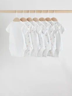 Rompertjes En Hemdjes|Rompertjes En Hemdjes|Next Wit met figuurprint - Rompertjes met korte mouwen