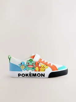 Sneakers|Sneakers*Next Wit met kleurvlakken - Pokemon sneakers met elastische veter