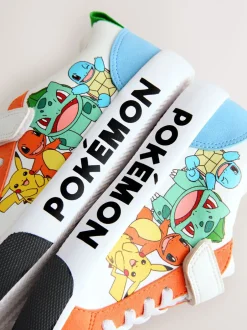Sneakers|Sneakers*Next Wit met kleurvlakken - Pokemon sneakers met elastische veter