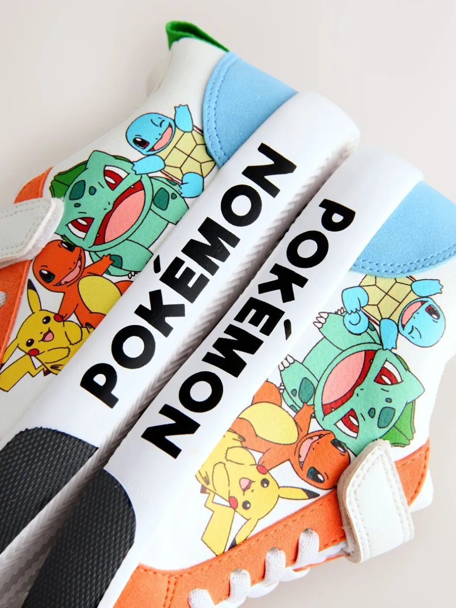Sneakers|Sneakers*Next Wit met kleurvlakken - Pokemon sneakers met elastische veter
