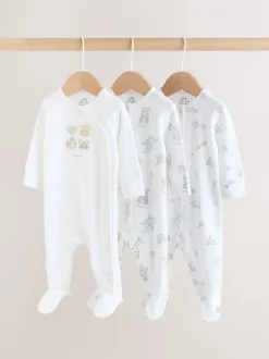 Babypakjes En Babypyjama's|Next - Verpakking van 3 babypyjama's (0-2jr) Wit met safariprint