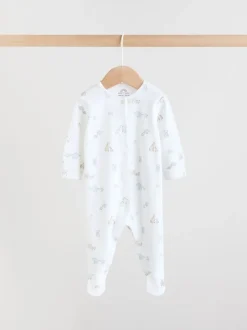 Babypakjes En Babypyjama's|Next - Verpakking van 3 babypyjama's (0-2jr) Wit met safariprint
