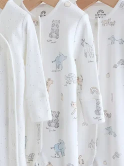 Babypakjes En Babypyjama's|Next - Verpakking van 3 babypyjama's (0-2jr) Wit met safariprint