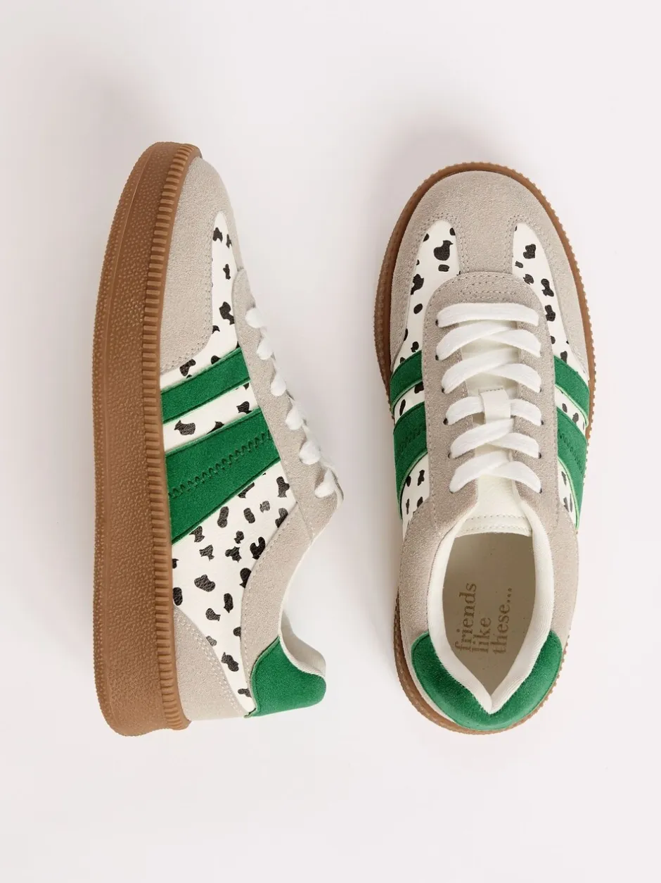 Sneakers|Friends Like These Wit met stippen - Lace Up Retro Gumsole Sports Trainers