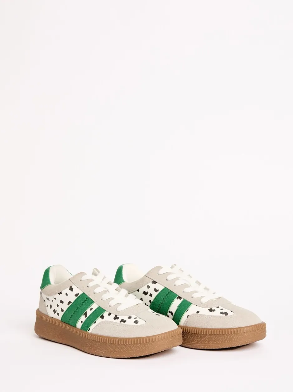 Sneakers|Friends Like These Wit met stippen - Lace Up Retro Gumsole Sports Trainers