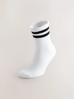 Sportkleding*Next - Verpakking van 4 sportsokken Wit met zwarte strepen