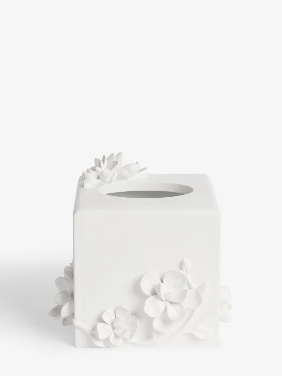 Decoraties|Thuiskantoor*Next Wit tissuebakje met bloemen