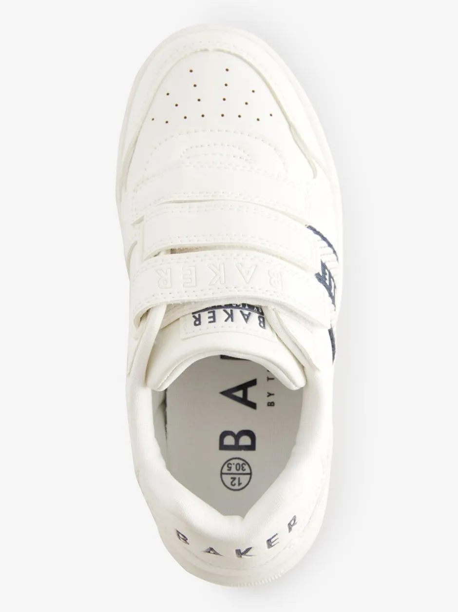 Babyschoenen*Baker by Ted Baker - sneakers met logobies voor jongens Wit/blauw