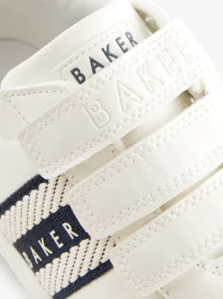 Babyschoenen*Baker by Ted Baker - sneakers met logobies voor jongens Wit/blauw
