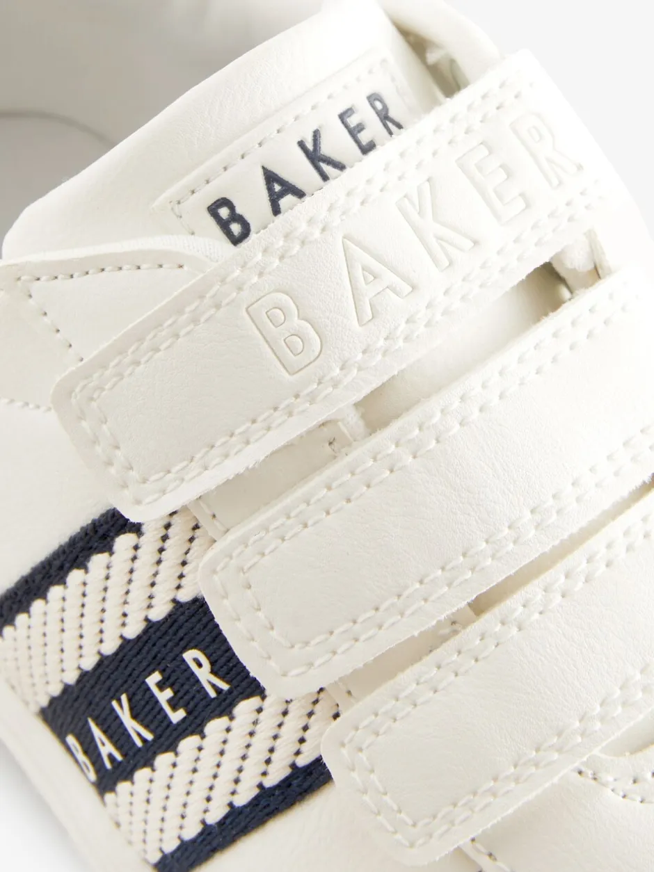 Babyschoenen*Baker by Ted Baker - sneakers met logobies voor jongens Wit/blauw