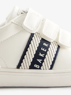 Babyschoenen*Baker by Ted Baker - sneakers met logobies voor jongens Wit/blauw
