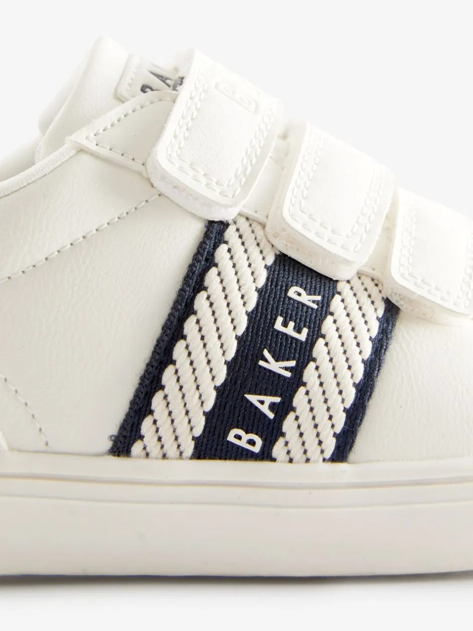 Babyschoenen*Baker by Ted Baker - sneakers met logobies voor jongens Wit/blauw
