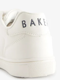 Babyschoenen*Baker by Ted Baker - sneakers met logobies voor jongens Wit/blauw
