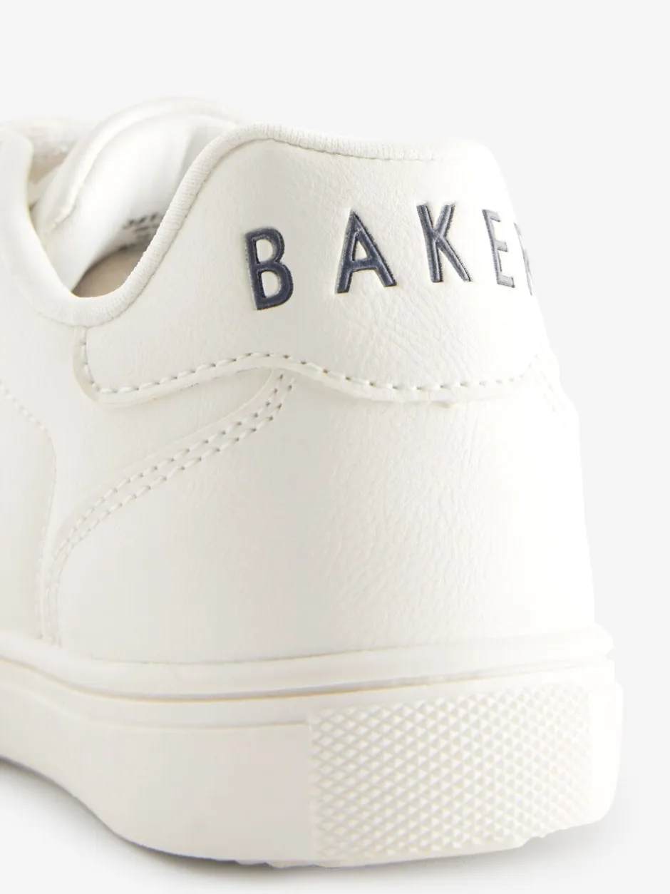 Babyschoenen*Baker by Ted Baker - sneakers met logobies voor jongens Wit/blauw