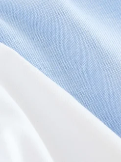 Shirts*Next Wit/blauw - Korte mouwen Oxford overhemden met hoog katoengehalte, 2 stuks verpakking (3-16jr)