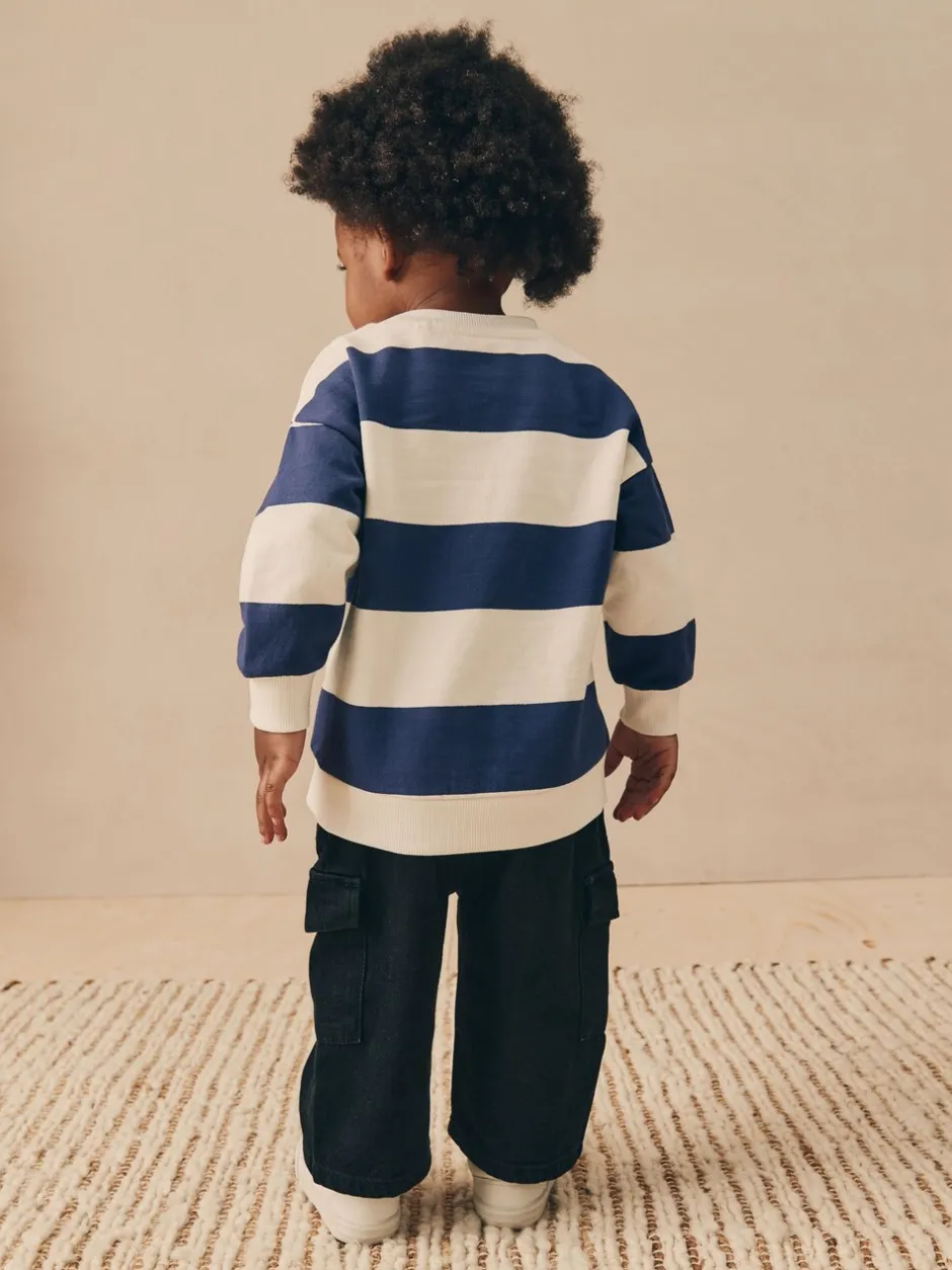 Sweaters En Hoody´S*Next Wit/blauw gestreept - Bluey sweatshirt van katoen met ronde hals (12mnd -8jr)