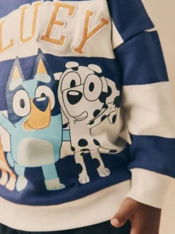 Sweaters En Hoody´S*Next Wit/blauw gestreept - Bluey sweatshirt van katoen met ronde hals (12mnd -8jr)