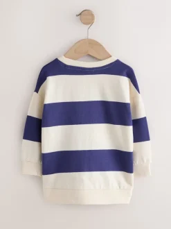 Sweaters En Hoody´S*Next Wit/blauw gestreept - Bluey sweatshirt van katoen met ronde hals (12mnd -8jr)