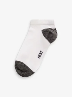 Sokken*Next Wit/blauw/grijs met contrasterende hiel en teen - Verpakking van 7 paar sneakersokken met hoog aandeel katoen