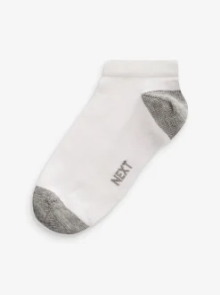 Sokken*Next Wit/felgekleurde hiel en teen - Verpakking van 7 paar sneakersokken met hoog aandeel katoen