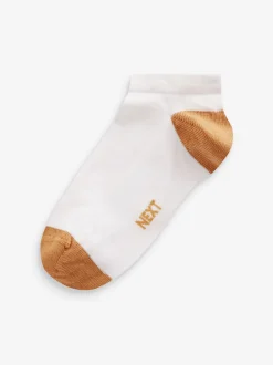 Sokken*Next Wit/felgekleurde hiel en teen - Verpakking van 7 paar sneakersokken met hoog aandeel katoen