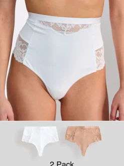 Shapewear|Next - 2 Strings met licht buikcorrigerende hoge taille Wit/huidskleur