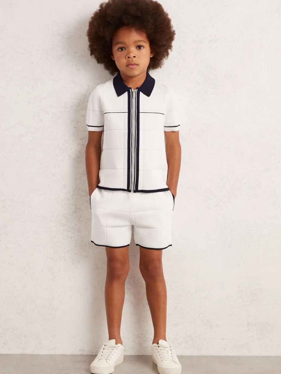 Shorts*Reiss - Barbor Shorts Wit/marineblauw