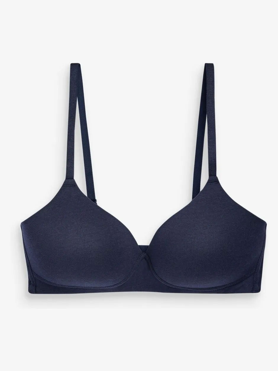 Beha's|Next - Katoenmix ultiem comfort beha's verpakking van 3 Wit/marineblauw/roze