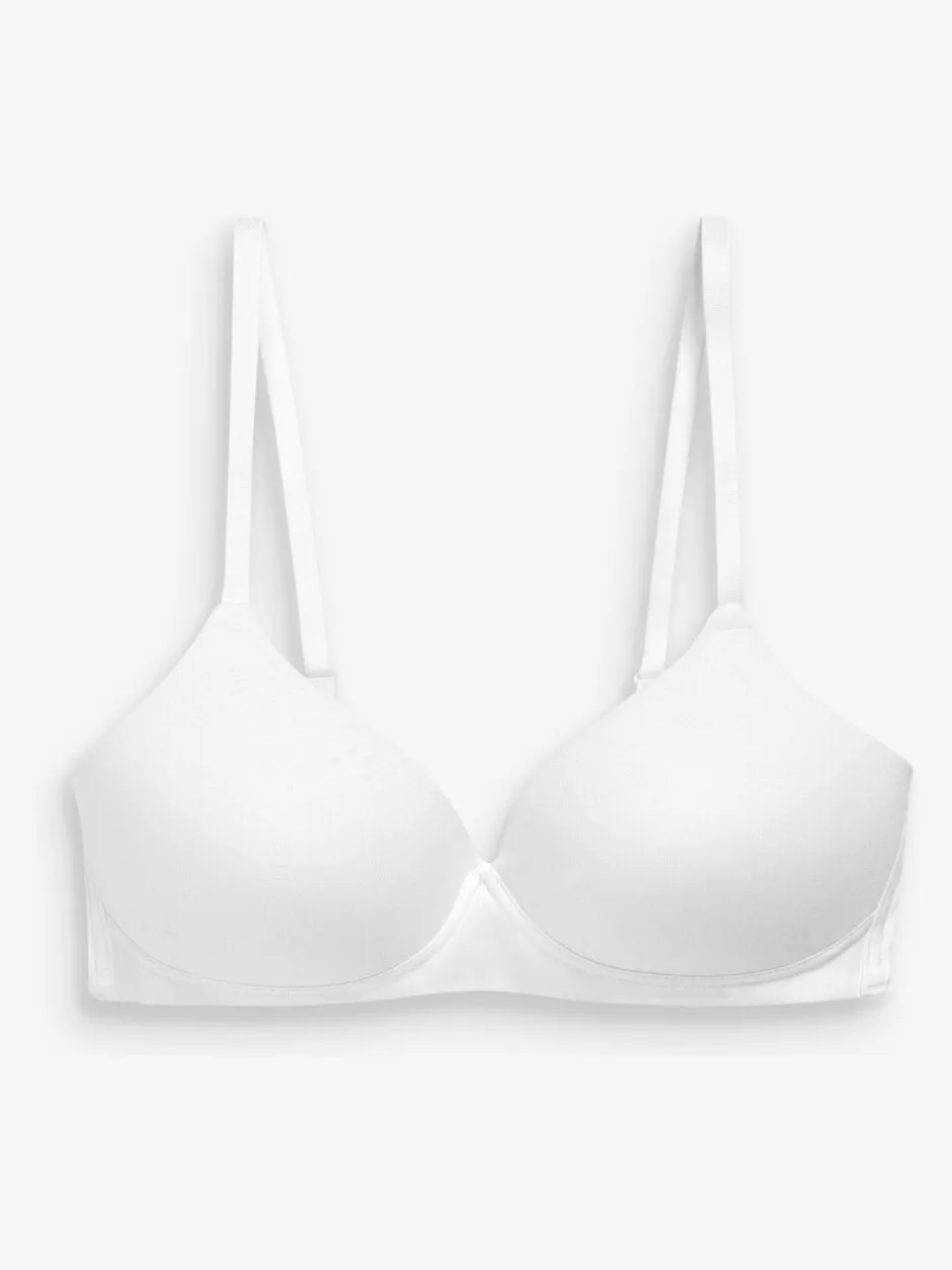 Beha's|Next - Katoenmix ultiem comfort beha's verpakking van 3 Wit/marineblauw/roze
