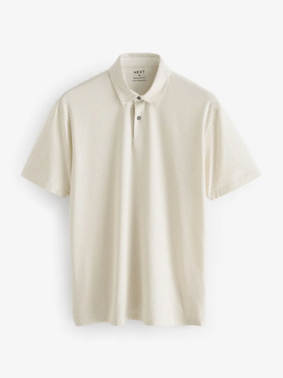 Poloshirts*Next Wit/marineblauw/zwart met goudkleurige geometrische print - Set van 3 jersey poloshirts met korte mouwen