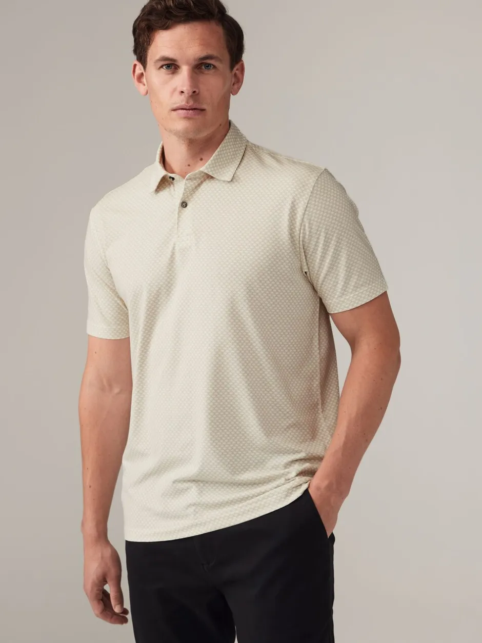 Poloshirts*Next Wit/marineblauw/zwart met goudkleurige geometrische print - Set van 3 jersey poloshirts met korte mouwen