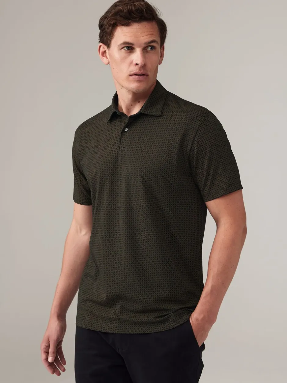 Poloshirts*Next Wit/marineblauw/zwart met goudkleurige geometrische print - Set van 3 jersey poloshirts met korte mouwen