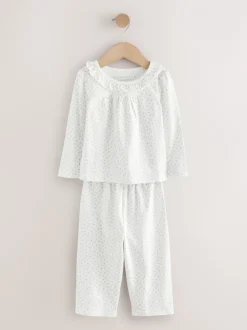Nachtkleding En Pyjama's|Pyjama's*Next Wit/paars met fijne bloemenprint - Verpakking van 2 pyjama's met wijde pijpen (9mnd-8jr)