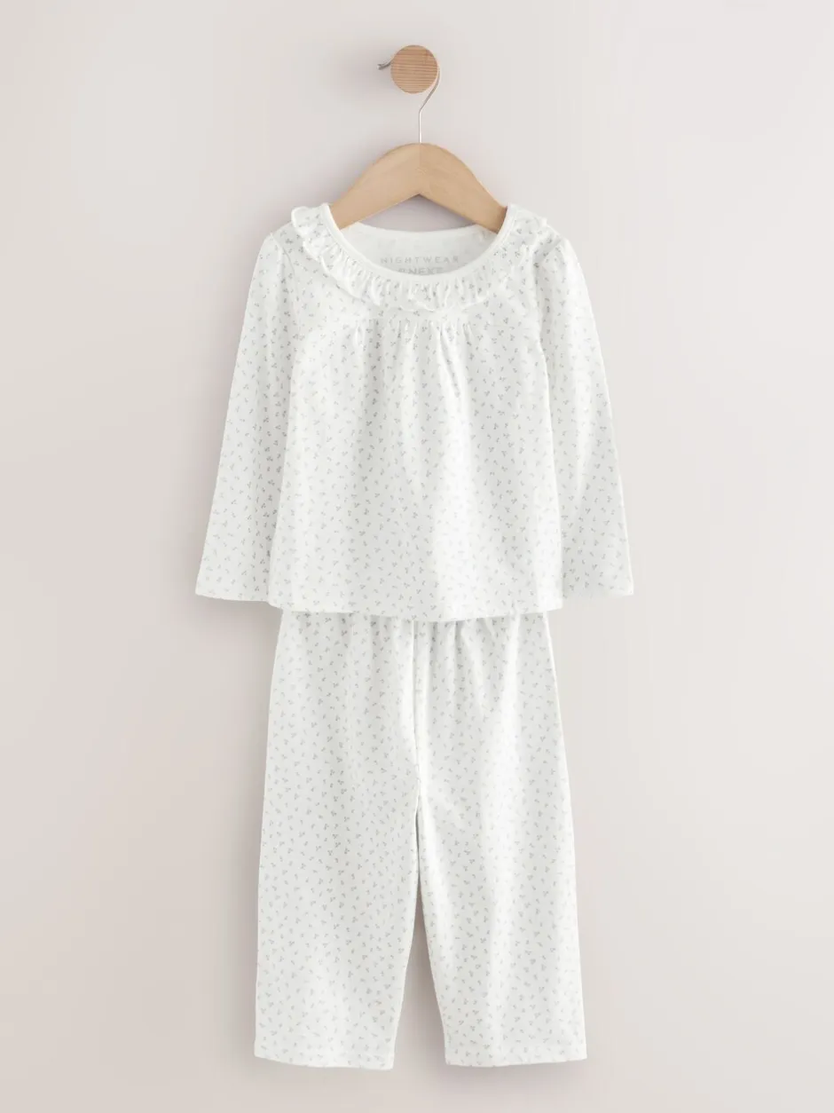 Nachtkleding En Pyjama's|Pyjama's*Next Wit/paars met fijne bloemenprint - Verpakking van 2 pyjama's met wijde pijpen (9mnd-8jr)
