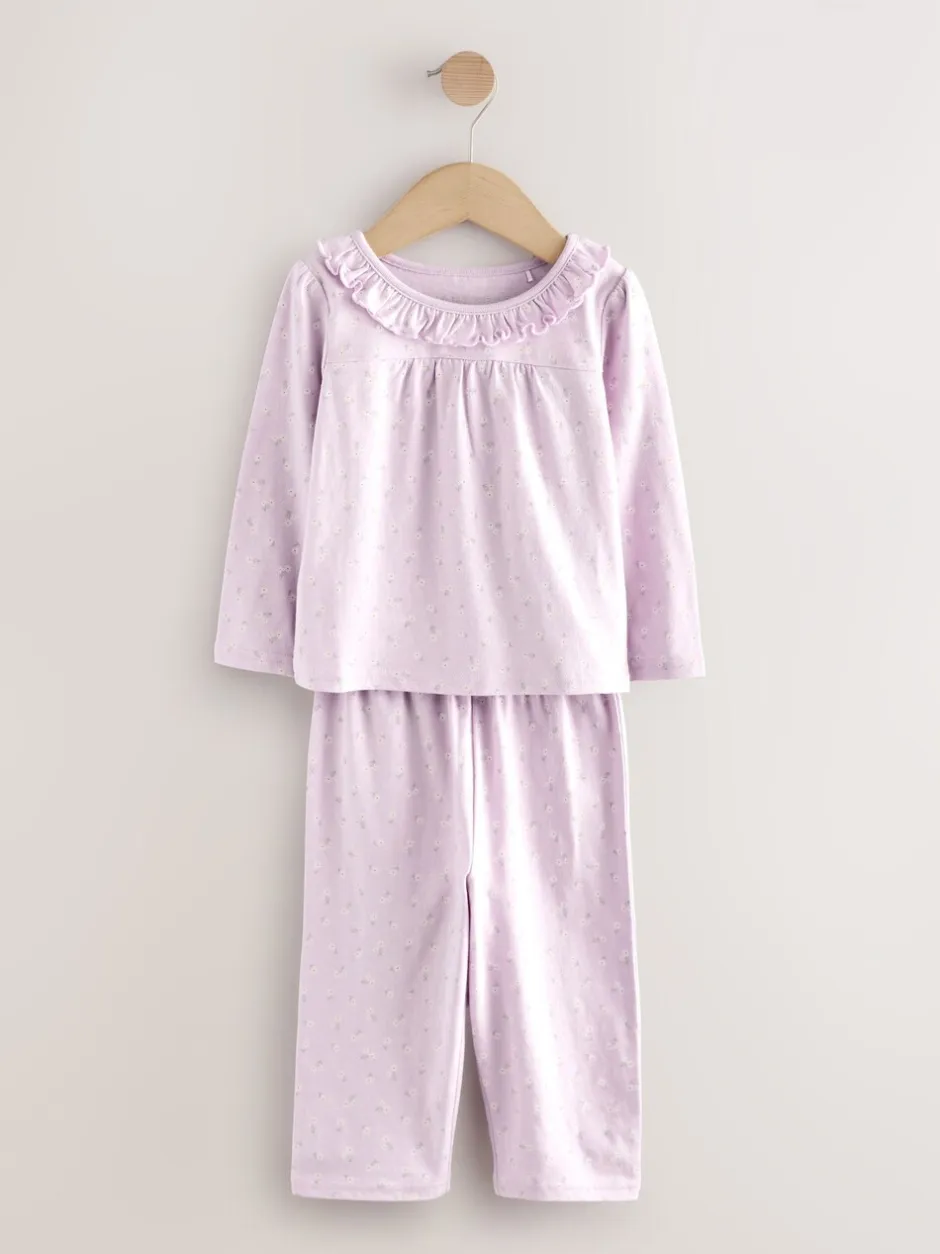Nachtkleding En Pyjama's|Pyjama's*Next Wit/paars met fijne bloemenprint - Verpakking van 2 pyjama's met wijde pijpen (9mnd-8jr)