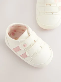 Babyschoenen|Sneakers*Next Wit/roze - Babyschoentjes met klittenbandsluiting (0 - 24 mnd)