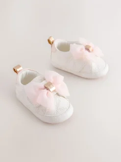 Sneakers*Baker by Ted Baker - - Organza strik Padders trainers voor babymeisjes Wit/roze