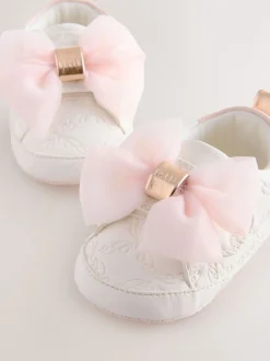 Sneakers*Baker by Ted Baker - - Organza strik Padders trainers voor babymeisjes Wit/roze