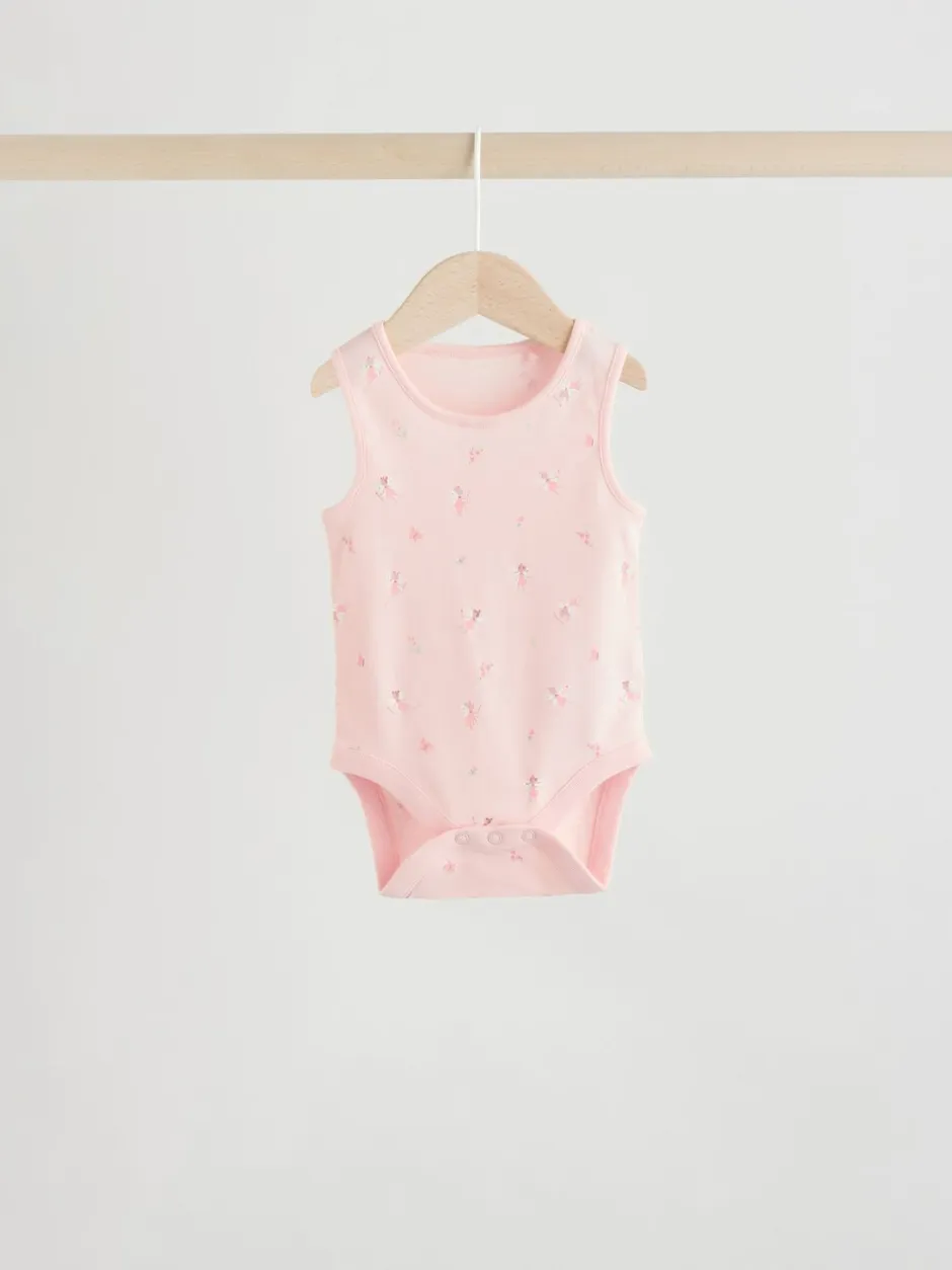 Rompertjes En Hemdjes|Next Wit/roze - Set van 5 katoenen hemdrompertjes voor baby's