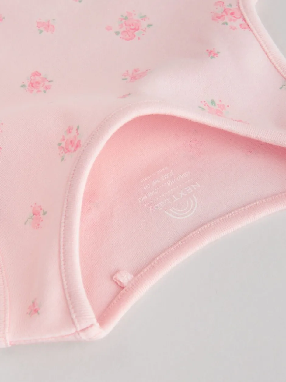 Rompertjes En Hemdjes|Next Wit/roze - Set van 5 katoenen hemdrompertjes voor baby's