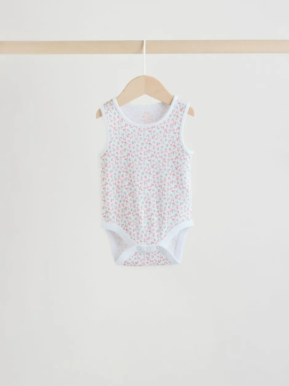 Rompertjes En Hemdjes|Next Wit/roze - Set van 5 katoenen hemdrompertjes voor baby's