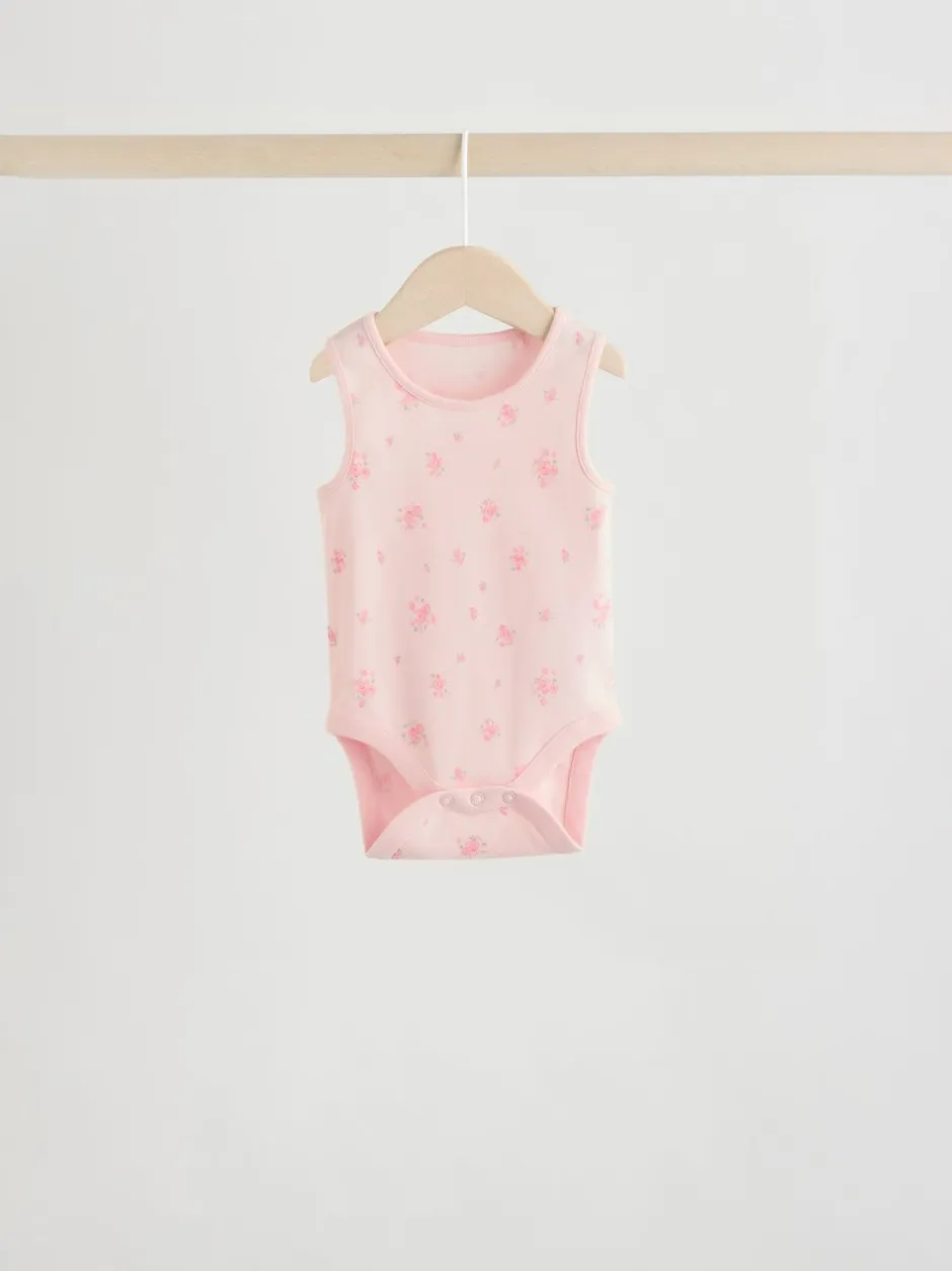 Rompertjes En Hemdjes|Next Wit/roze - Set van 5 katoenen hemdrompertjes voor baby's