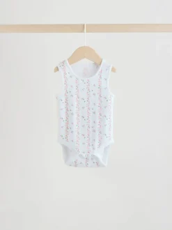 Rompertjes En Hemdjes|Next Wit/roze - Set van 5 katoenen hemdrompertjes voor baby's